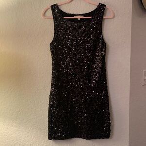 Amber Blue Black Sequins Mini Dress Size L